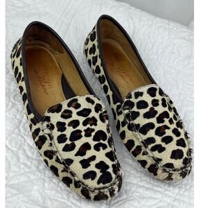 Patricia Green A Mano Women 7.5 Cheetah Pring Cow Hair Slip On Loafer Shoe